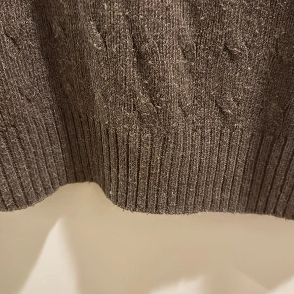 MEN’S POLO BY RALPH LAUREN 100% SILK BROWN SWEATER. CABLE KNIT - Picture 7 of 12
